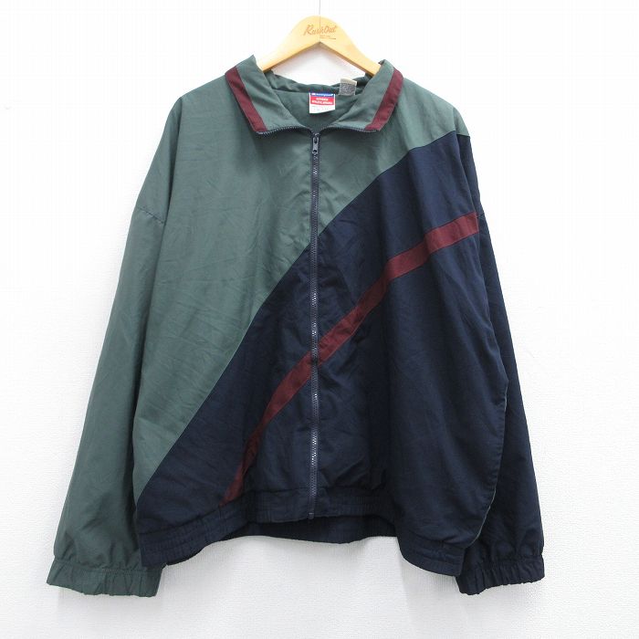 XL★古着 チャンピオン Champion 長袖 ジャケット メンズ 00年代 00s 大きいサイズ 緑他 グリーン 25feb22 中古 アウター ジャンパー ブルゾン