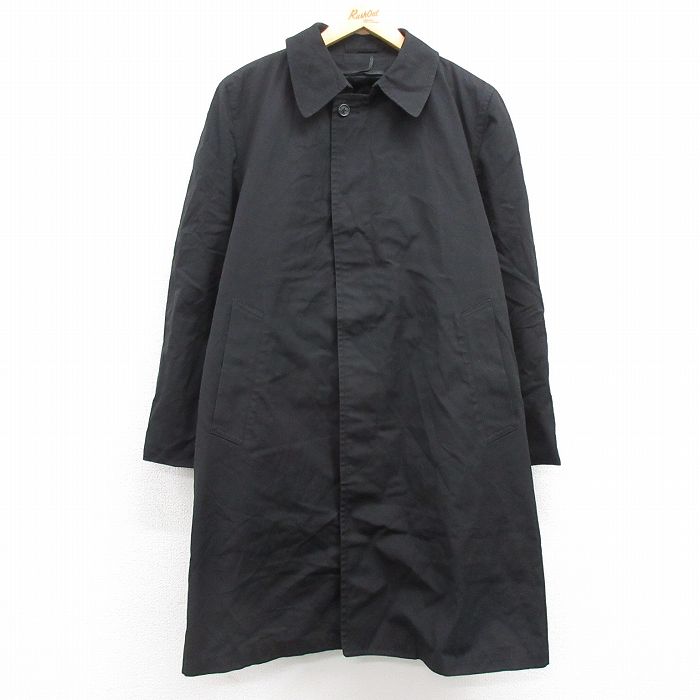 L★古着 ロンドンフォグ 長袖 ステンカラー コート メンズ 90年代 90s ロング丈 黒 ブラック 内側ファー 25feb26 中古 アウター