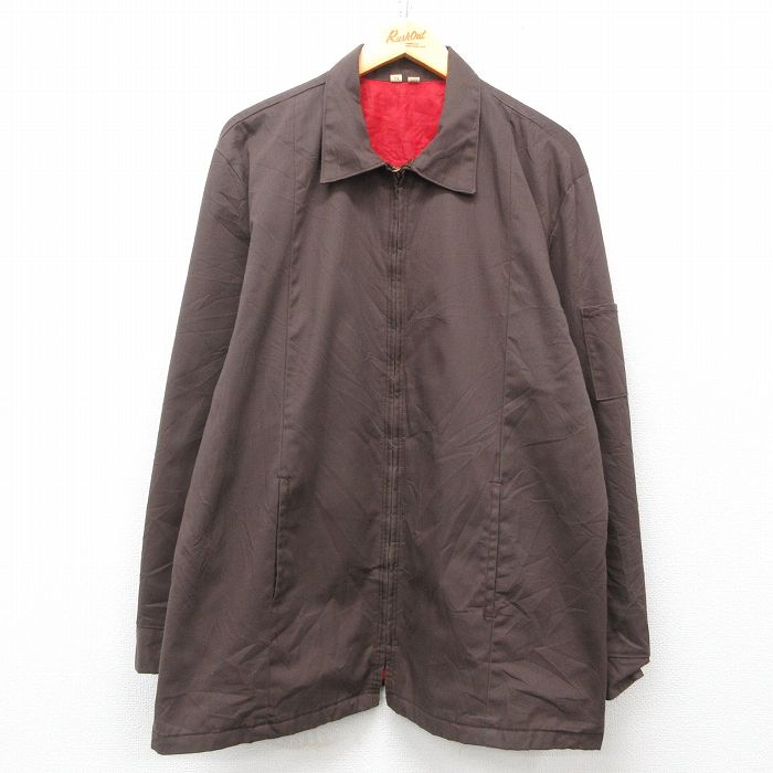 XL★古着 レッドキャップ 長袖 ワーク ジャケット メンズ 80年代 80s USA製 茶 ブラウン 内側キルティング 25feb27 中古 アウター ジャンパー ブルゾン