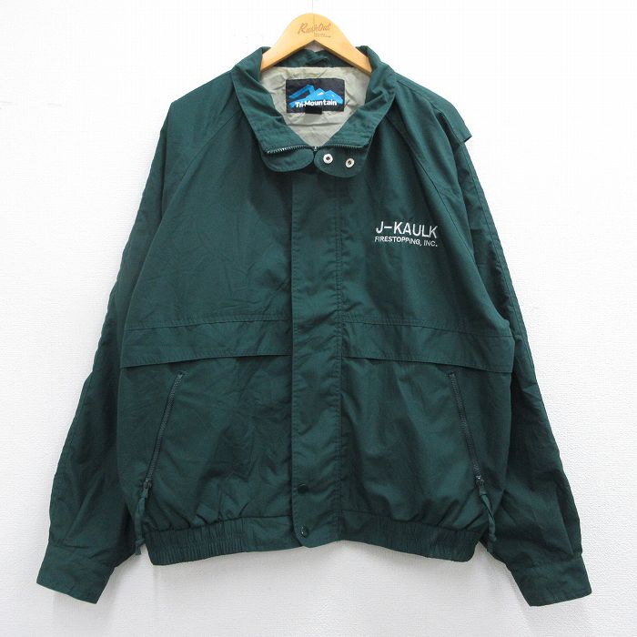 XL★古着 長袖 ジャケット メンズ JKAULK ラグラン 大きいサイズ 緑 グリーン 25feb28 中古 アウター ジャンパー ブルゾン