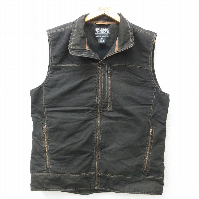 XL★古着 KUHL ベスト メンズ コットン 濃茶 ブラウン 25mar05 中古 アウター
