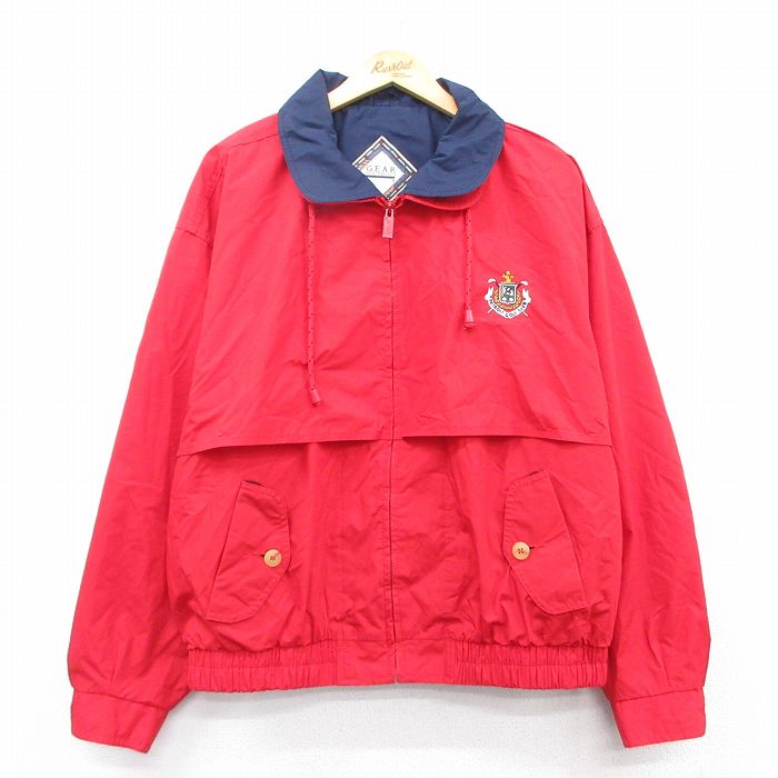 XL★古着 長袖 ジャケット メンズ 00年代 00s デトロイトゴルフクラブ 赤他 レッド 25mar06 中古 アウター ジャンパー ブルゾン