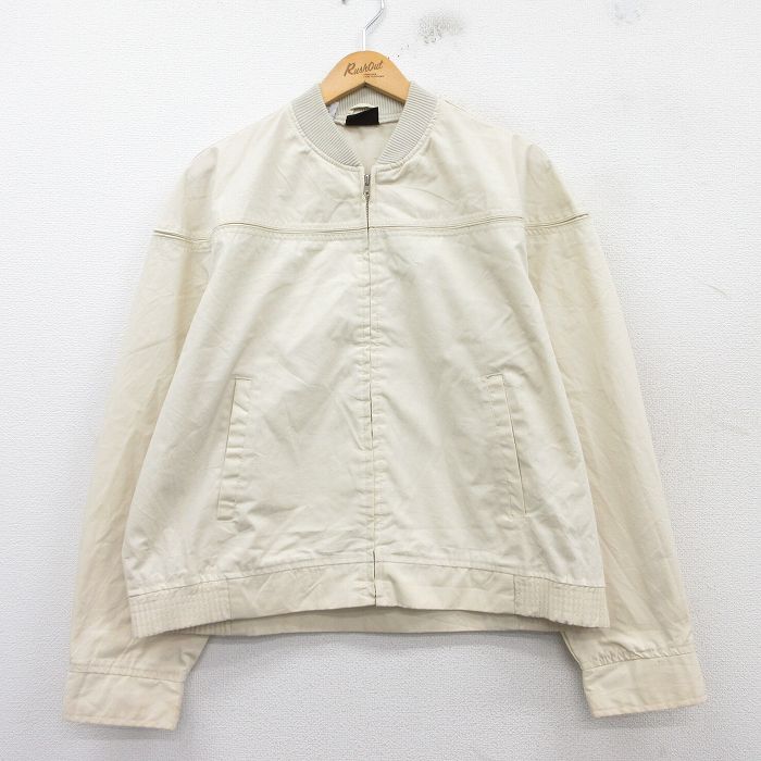 XL★古着 キャンパス 長袖 ダービー ジャケット メンズ 80年代 80s 生成り 25mar06 中古 アウター ジャンパー ブルゾン