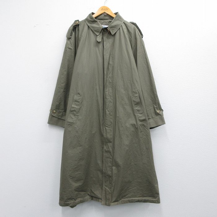 XL★古着 長袖 コート メンズ 90年代 90s ラグラン 大きいサイズ ロング丈 USA製 薄緑 グリーン 25mar14 中古 アウター