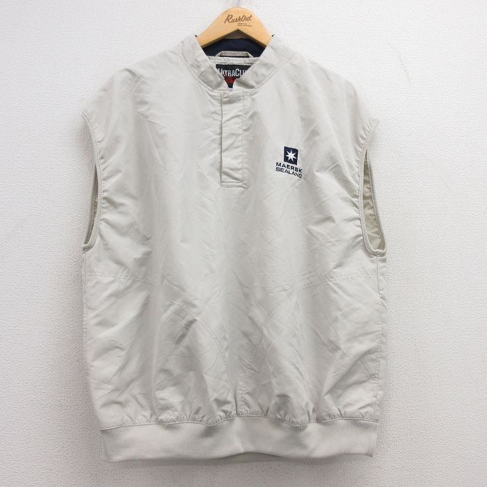 XL★古着 ベスト メンズ 00年代 00s MAERSK スナップT ベージュ カーキ 25mar18 中古 アウター