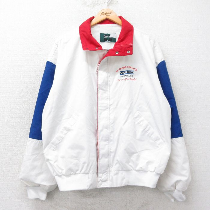 XL★古着 Dunbrooke 長袖 ジャケット メンズ 90年代 90s WALKER 大きいサイズ USA製 タロン 白他 ホワイト 25mar26 中古 アウター ジャンパー ブルゾン