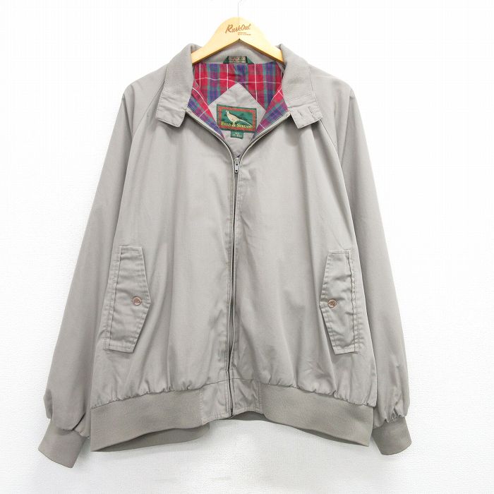 XL★古着 長袖 ジャケット スイングトップ メンズ 90年代 90s　ラグラン 大きいサイズ グレー 25mar27 中古 アウター ジャンパー ブルゾン