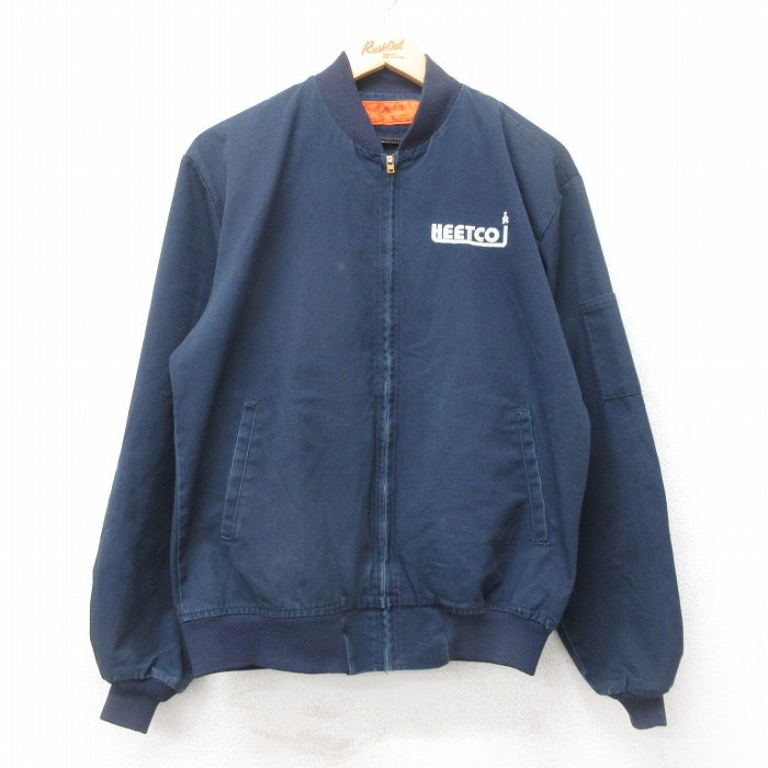 L★古着 レッドキャップ 長袖 ワーク ジャケット メンズ 80年代 80s HEETCO タロン 紺 ネイビー 25sep10 中古 アウター ジャンパー ブルゾン