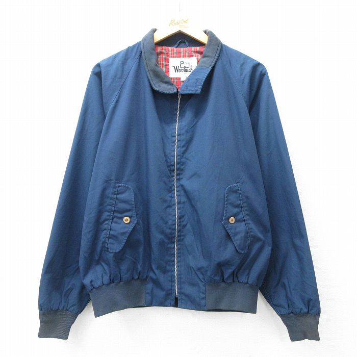 XL★古着 ウールリッチ WOOLRICH 長袖 ジャケット スイングトップ メンズ 80年代 80s ラグラン 濃紺 ネイビー 25sep19 中古 アウター ジャンパー ブルゾン