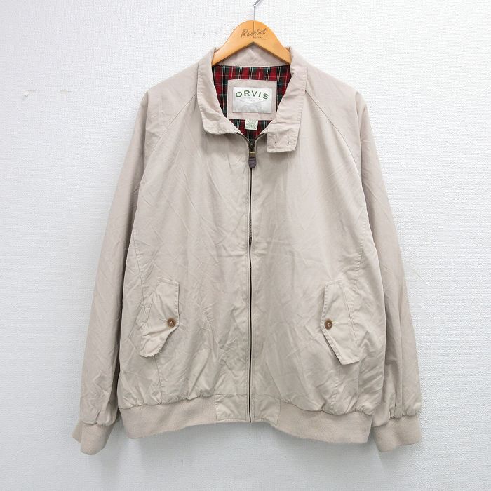 XL★古着 オービス ORVIS 長袖 ジャケット スイングトップ メンズ 00年代 00s ラグラン ベージュ カーキ 25sep25 中古 アウター ジャンパー ブルゾン