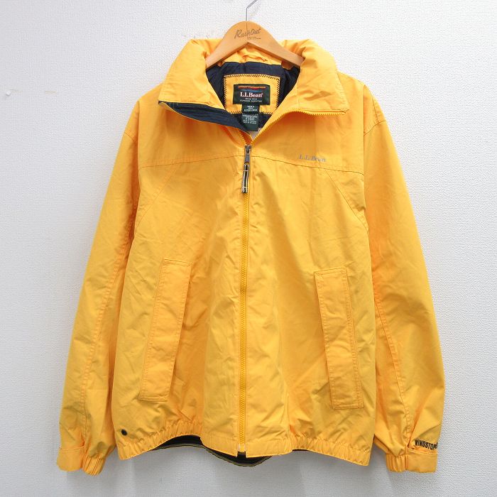 XL★古着 エルエルビーン LLBEAN 長袖 ジャケット メンズ ワンポイントロゴ 黄 イエロー 25sep25 中古 アウター ジャンパー ブルゾン