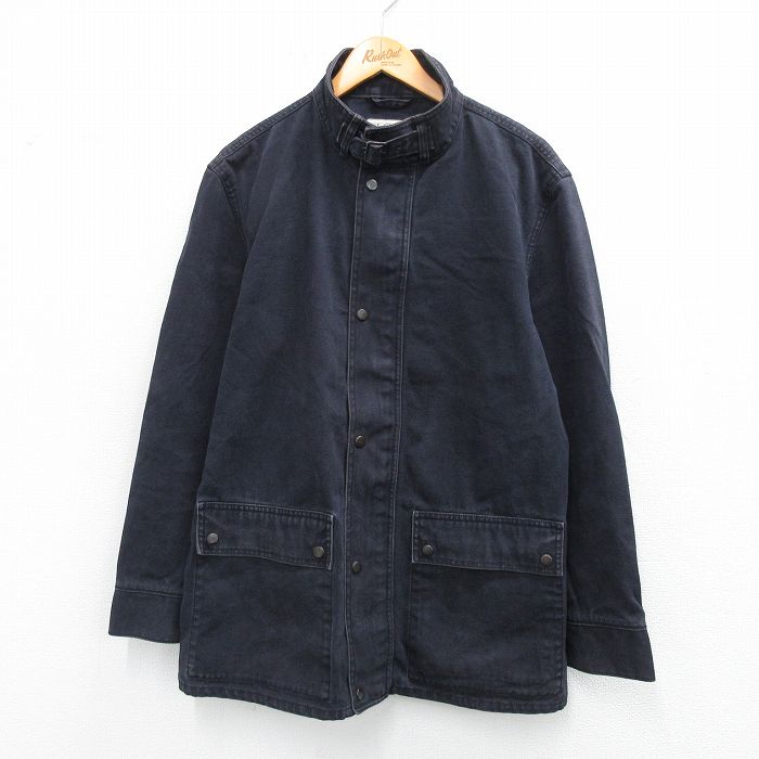 L★古着 ジェイクルー J.CREW 長袖 ジャケット メンズ ダック地 コットン 黒 ブラック 25sep25 中古 アウター ジャンパー ブルゾン