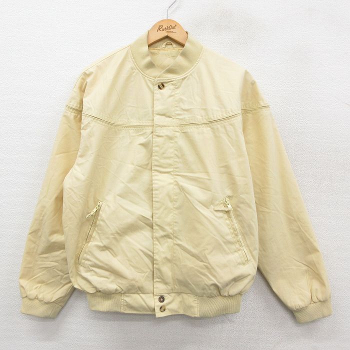 XL★古着 長袖 ダービー ジャケット メンズ 黄 イエロー 25sep26 中古 アウター ジャンパー ブルゾン