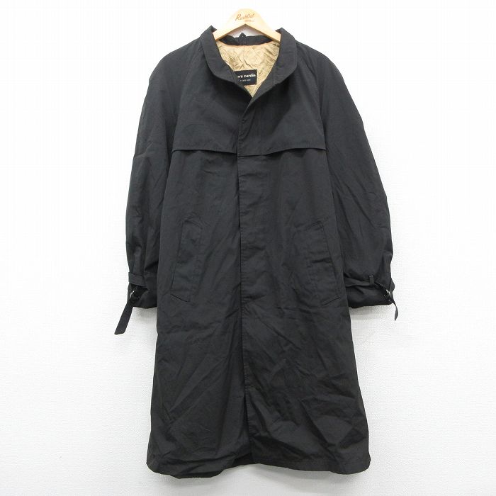 【20%OFF】L★古着 ピエールカルダン pierre cardin 長袖 コート メンズ 90年代 90s ラグラン ロング丈 黒 ブラック 25sep26 中古 アウター