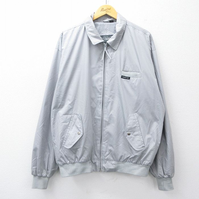 XL★古着 メンバーズオンリー 長袖 ジャケット メンズ 90年代 90s 大きいサイズ グレー 25sep29 中古 アウター ジャンパー ブルゾン