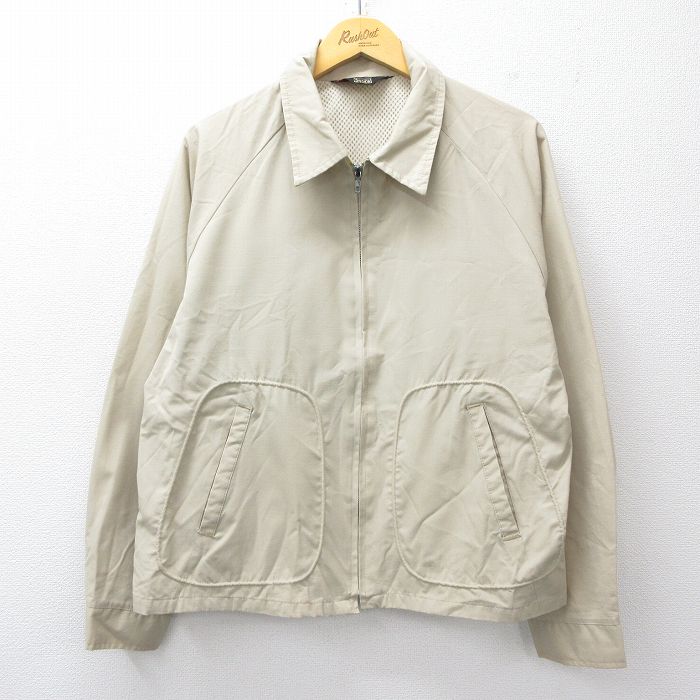 XL★古着 シアーズ 長袖 ジャケット スイングトップ メンズ 80年代 80s ラグラン ベージュ カーキ 内側メッシュ 25sep29 中古 アウター ジャンパー ブルゾン
