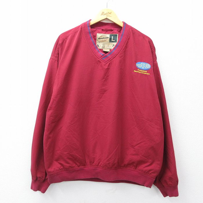 XL★古着 Wear Guard 長袖 ジャケット メンズ 00年代 00s PEC 大きいサイズ Vネック エンジ他 25sep29 中古 アウター ジャンパー ブルゾン