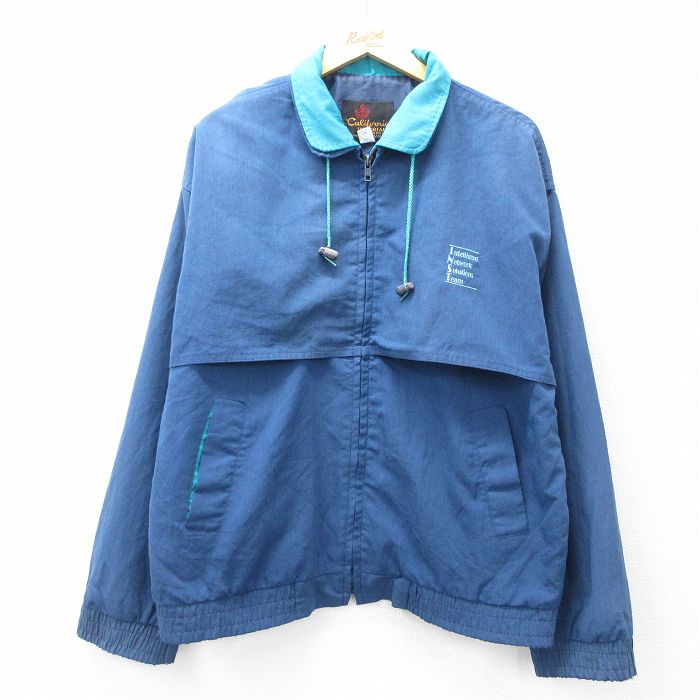XL★古着 長袖 ジャケット メンズ 90年代 90s Interigent USA製 紺 ネイビー 25oct02 中古 アウター ジャンパー ブルゾン