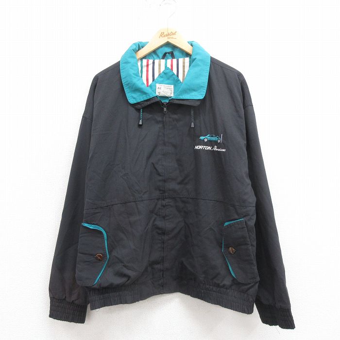 XL★古着 長袖 ジャケット メンズ 00年代 00s 車 黒 ブラック 25oct02 中古 アウター ジャンパー ブルゾン