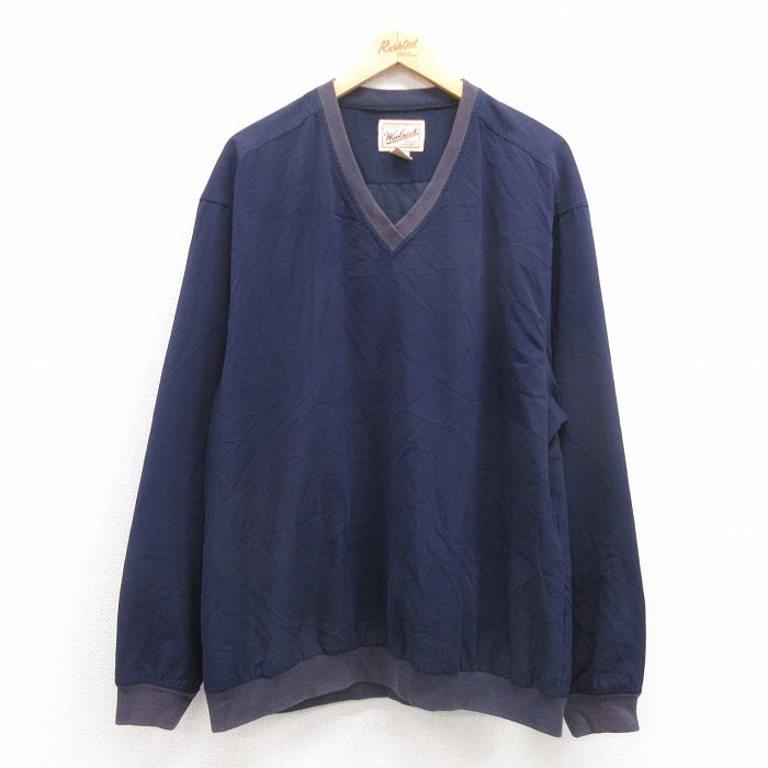XL★古着 ウールリッチ WOOLRICH 長袖 ジャケット メンズ 00年代 00s Vネック 紺 ネイビー 25oct02 中古 アウター ジャンパー ブルゾン