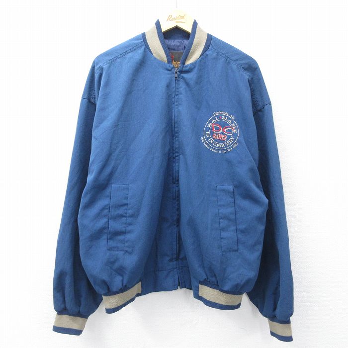 【20%OFF】XL★古着 長袖 ジャケット メンズ 90年代 90s WAL MART 大きいサイズ USA製 紺 ネイビー 25oct03 中古 アウター ジャンパー ブルゾン