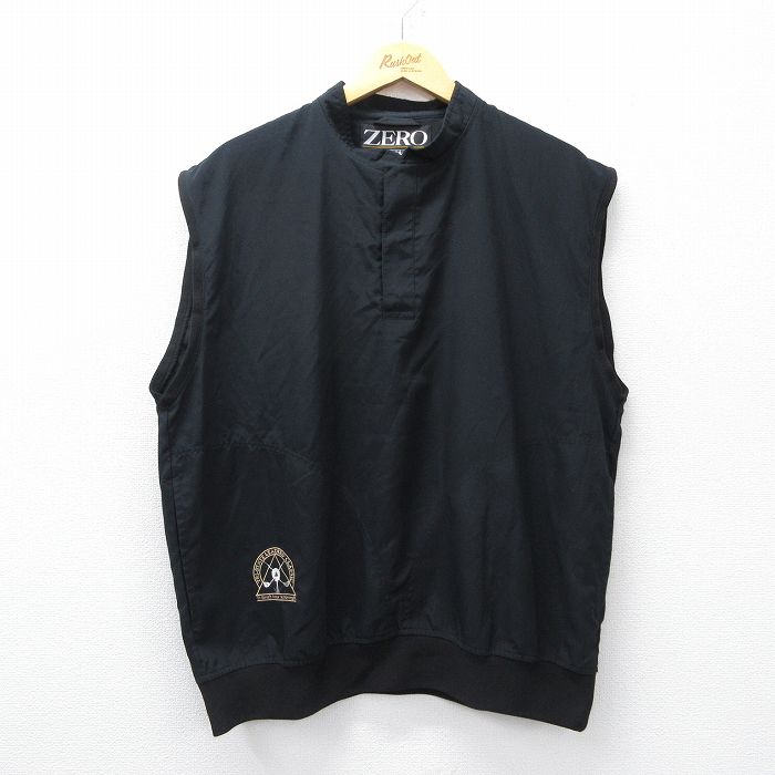 XL★古着 ベスト メンズ 90年代 90s ゴルフ USA製 黒 ブラック 25oct03 中古 アウター