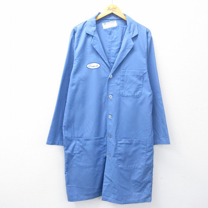 XL★古着 レッドキャップ 長袖 コート メンズ 80年代 80s Frank ロング丈 薄紺 ネイビー 25oct03 中古 アウター