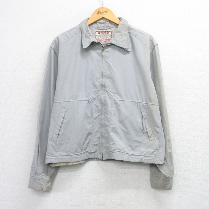XL★古着 マックレガー 長袖 ビンテージ ジャケット スイングトップ メンズ60年代 60s USA製 グレー 【spe】 25oct10 中古 メンズ アウター ジャンパー ブルゾン