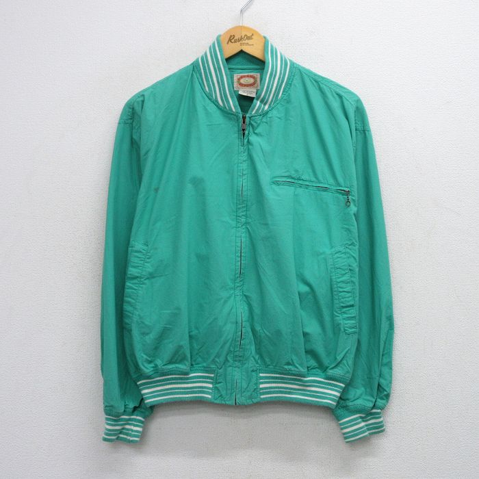 【20%OFF】XL★古着 バナナリパブリック BANANA REPUBLIC 長袖 ジャケット メンズ 80年代 80s コットン 青緑 【spe】 25oct10 中古 アウター ジャンパー ブルゾン