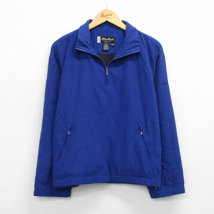 【50%OFF】エディーバウアー 00s ハーフジップジャケット ゴルフ ブルー XL | 古着