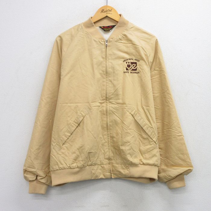 XL★古着 Dunbrooke 長袖 ジャケット メンズ 80年代 80s REGIONAL WEST ラグラン 大きいサイズ USA製 タロン ベージュ カーキ 25oct10 中古 アウター ジャンパー ブルゾン