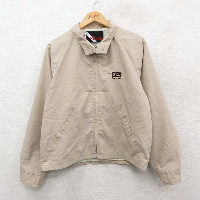 L★古着 長袖 ジャケット スイングトップ メンズ 90年代 90s KENT ラグラン USA製 ベージュ カーキ 25oct10 中古 アウター ジャンパー ブルゾン