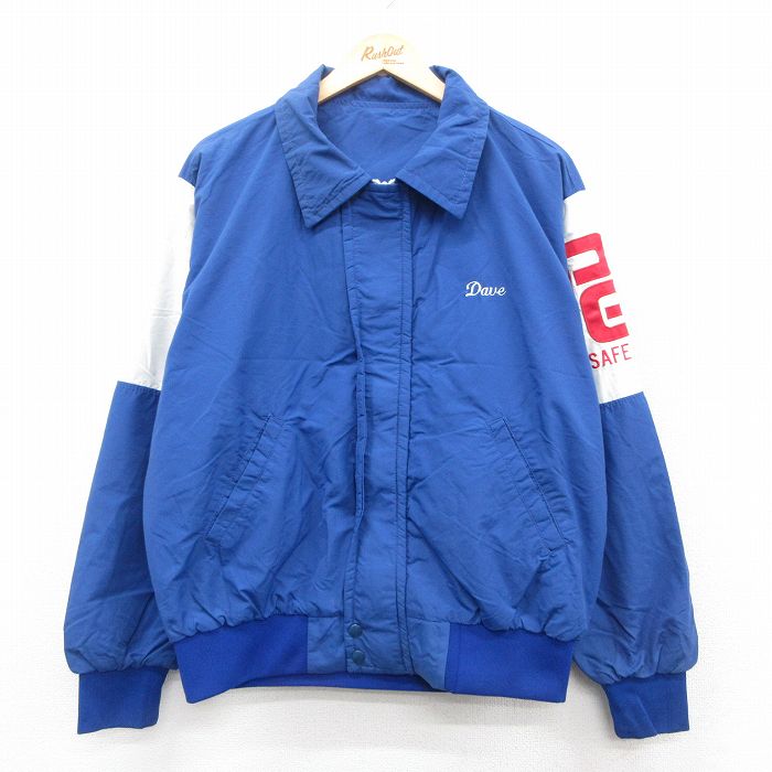 XL★古着 長袖 ジャケット メンズ 80年代 80s PGT タロン 青他 ブルー 25oct10 中古 アウター ジャンパー ブルゾン