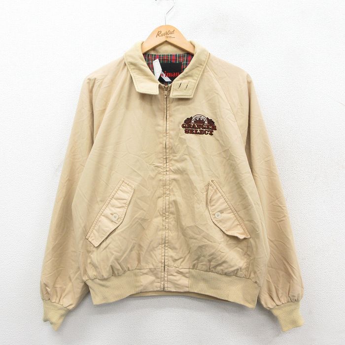 XL★古着 長袖 ジャケット スイングトップ メンズ 80年代 80s GRANGER ラグラン USA製 タロン ベージュ系 カーキ 25oct11 中古 アウター ジャンパー ブルゾン