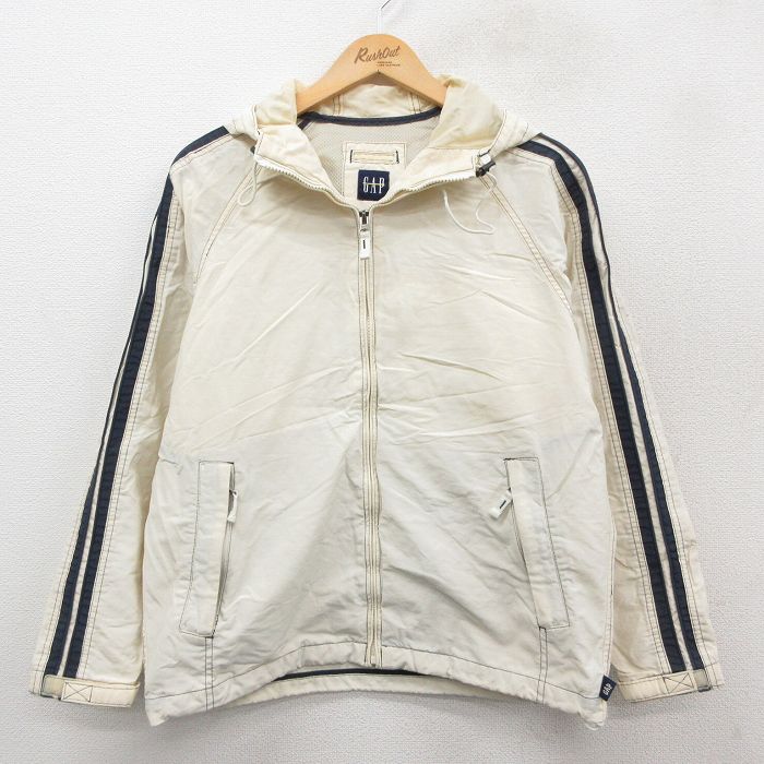 L★古着 ギャップ GAP 長袖 ジャケット パーカー メンズ 00年代 00s ラグラン 生成り他 25oct11 中古 アウター ジャンパー ブルゾン