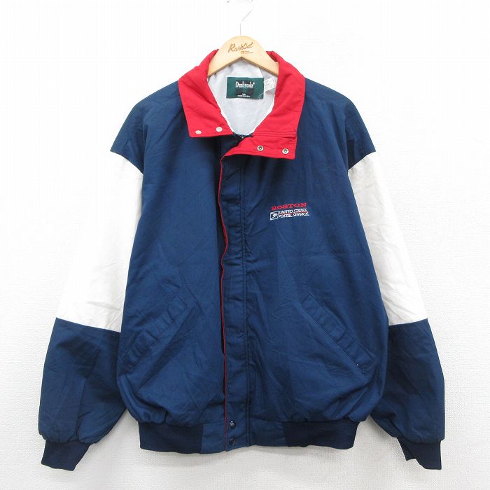 XL★古着 Dunbrooke 長袖 ジャケット メンズ 90年代 90s ボストン USPS 大きいサイズ USA製 紺他 ネイビー 25oct15 中古 アウター ジャンパー ブルゾン