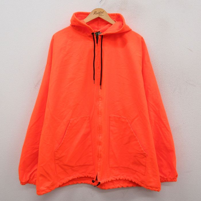 XL★古着 カベラス 長袖 ジャケット パーカー メンズ 90年代 90s 大きいサイズ USA製 オレンジ 25oct21 中古 アウター ジャンパー ブルゾン