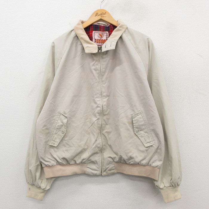XL★古着 バラクータ バンヒューセン 長袖 ジャケット スイングトップ メンズ 80年代 80s ラグラン 大きいサイズ ベージュ カーキ 25oct22 中古 アウター ジャンパー ブルゾン