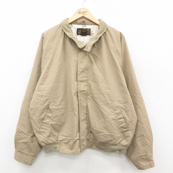 XL★古着 エディーバウアー 長袖 ジャケット スイングトップ メンズ 90年代 90s ラグラン 大きいサイズ ベージュ カーキ 25oct22 中古 アウター ジャンパー ブルゾン