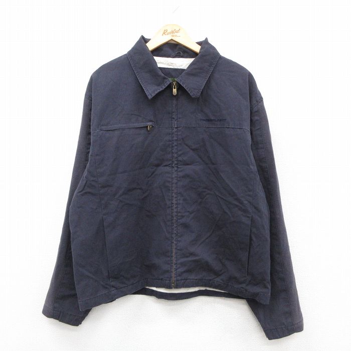 XL★古着 ティンバーランド 長袖 ジャケット メンズ 00年代 00s ワンポイントロゴ 大きいサイズ コットン 紺 ネイビー 25oct22 中古 アウター ジャンパー ブルゾン