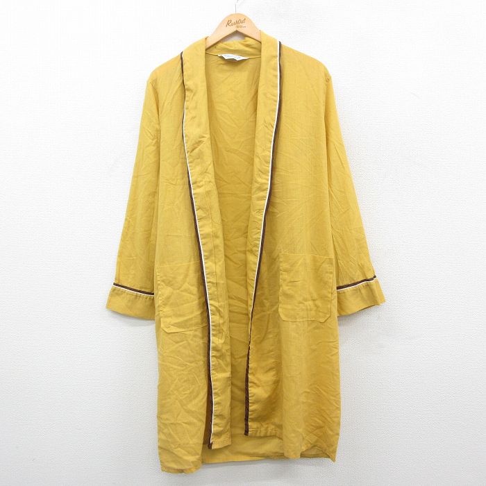 M★古着 Kマート 長袖 ガウン メンズ 80年代 80s ロング丈 黄 イエロー 25oct25 中古 アウター