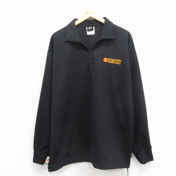 【50%OFF】ハーフジップジャケット バスケットボール ブラック XL | 古着