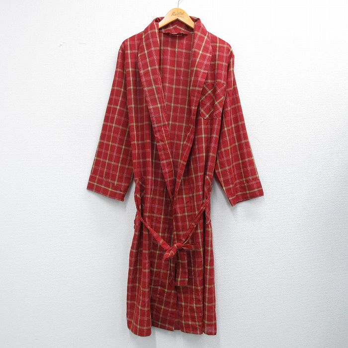 【50%OFF】BVD 70s 長袖ガウン チェック レッド L | 古着