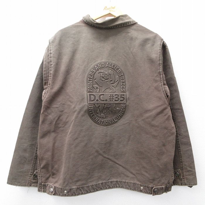 XL★古着 長袖 ジャケット メンズ 90年代 90s DC ダック地 大きいサイズ コットン USA製 茶 ブラウン 【spe】 25nov04 中古 アウター ジャンパー ブルゾン