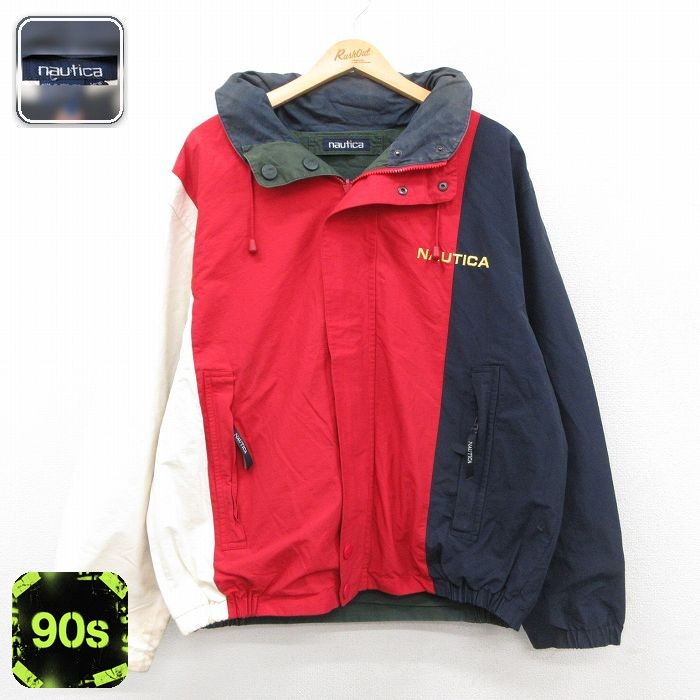ノーティカ 90s ジャケット ワンポイントロゴ レッド XL | 古着