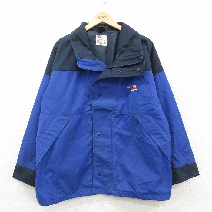 【20%OFF】XL★古着 長袖 ジャケット メンズ 90年代 90s ペプシ コーラ ツートンカラー 大きいサイズ USA製 紺他 25nov12