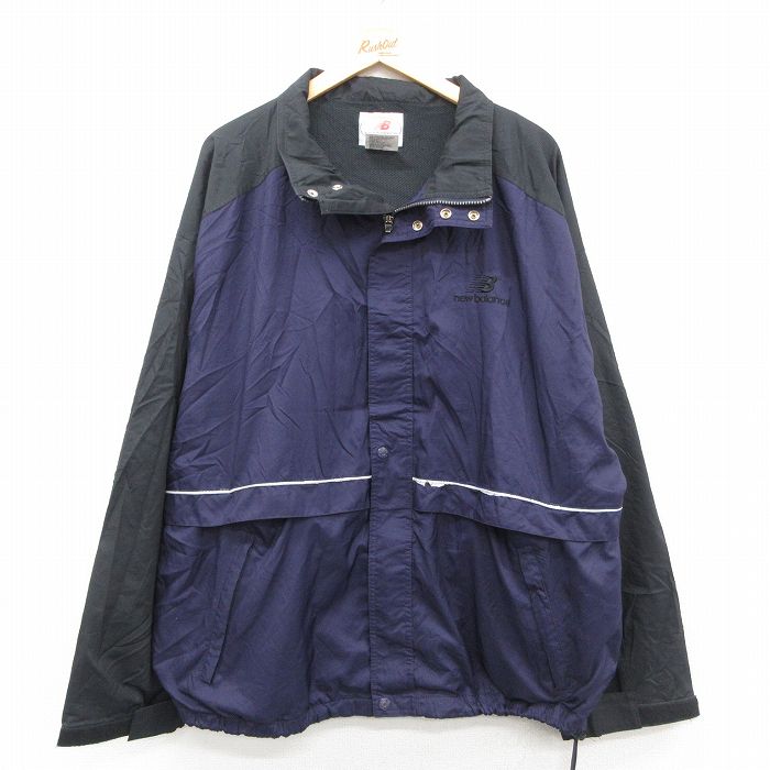 ニューバランス 00s 長袖ジャケット ワンポイントロゴ ネイビー XL | 古着