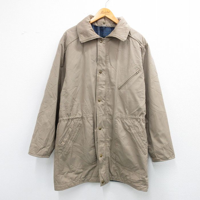 XL★古着 ロンドンフォグ 長袖 コート メンズ ロング丈 ベージュ 内側ウール 25nov15