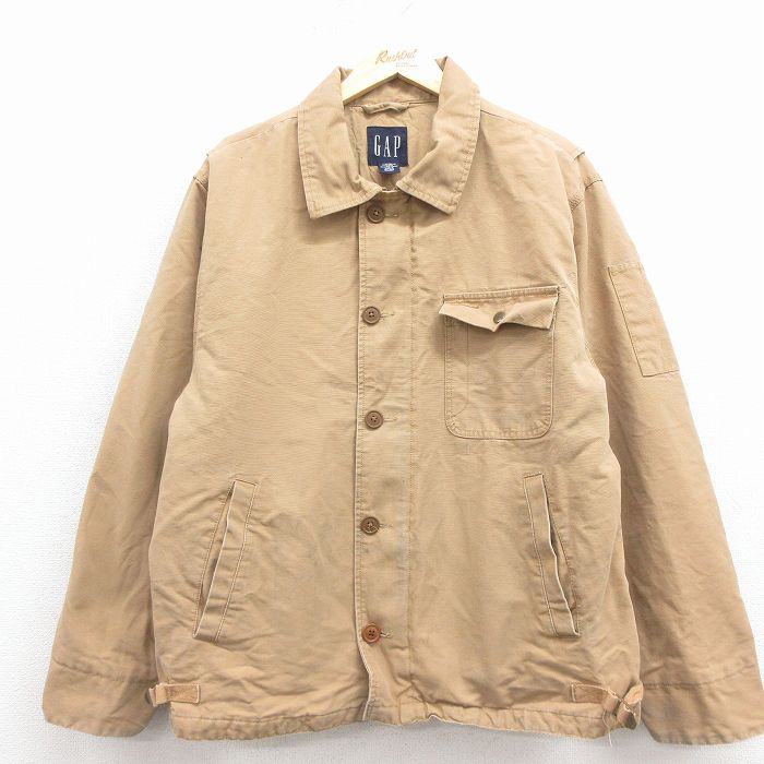 XL★古着 ギャップ GAP 長袖 ジャケット メンズ 00年代 00s ダック地 コットン ベージュ 25nov27