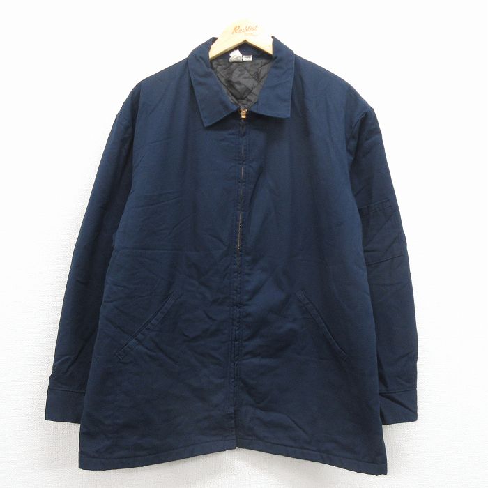 【20%OFF】XL★古着 レッドキャップ 長袖 ワーク ジャケット メンズ 80年代 80s タロン 紺 内側キルティング 25nov28